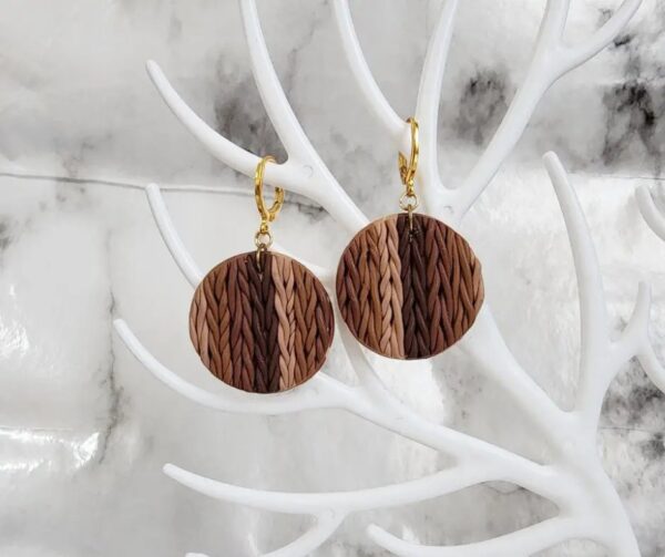 Braided Brown Earrings