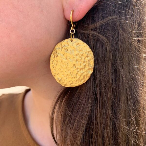 Round Gold Polymerclay Earrings