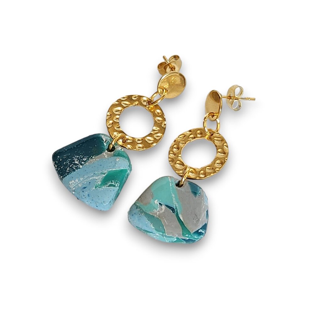 Aqua gold earrings