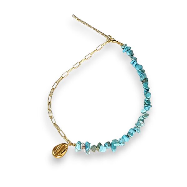 Half Blue Stone Necklace